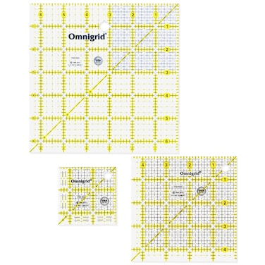 Omnigrid Square Value Pack 212 412 612 Quilting Ruler Clear