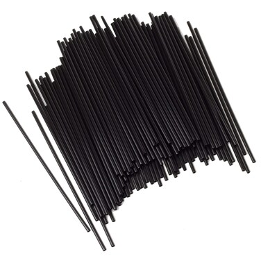 Chef Craft Select Plastic Cocktail or Coffee Stirrer Straws 5 inch 150 piece set Black