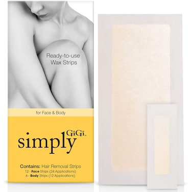 Simply GiGi ReadytoUse Hair Removal Kit  12 Face Strips and 6 Body Strips