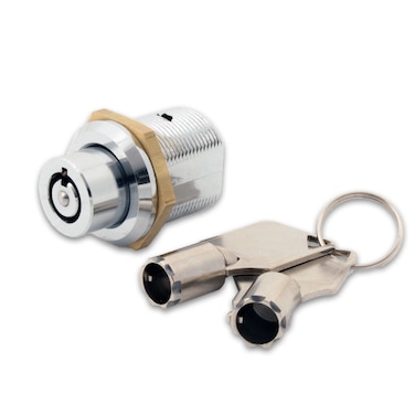 FJM Security 2610BKD Tubular Push Lock with Chrome Finish Keyed Different