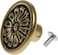 The Hillman Group 57027 Antique Brass Knob for Bifold Door 1 12Inch 3Pack