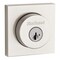 Kwikset Halifax Deadbolt Lock Satin Nickel Square Exterior Keyed Front Entry Door Pick Resistant SmartKey Rekey Security Single Cylinder Dead Bolt with Microban Protection