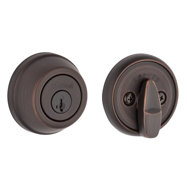 Kwikset 780 Deadbolt Lock Venetian Bronze Round Exterior Keyed Front Entry Door Pick Resistant SmartKey Rekey Security Single Cylinder Dead Bolt with Microban Protection