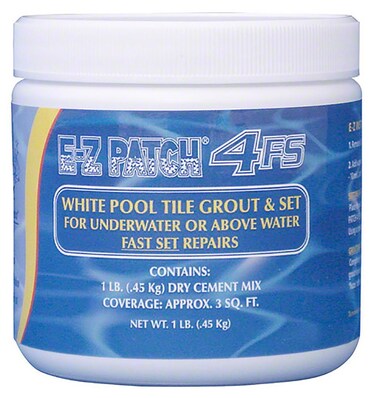 EZ Products 4 Fs White Pool Tile Grout Repair Fast Set 1 Lb