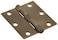 The Hillman Group 852839 Antique Brass Residential Square Corner Door Hinges with Removable Pin 312