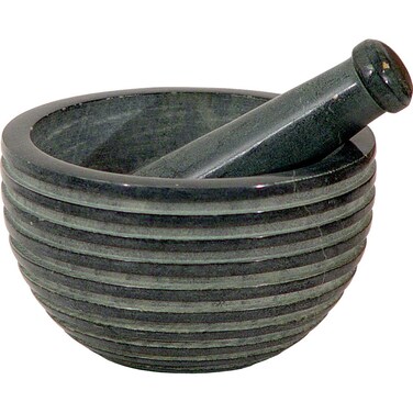 The New Age Source Soapstone Mortar  Pestle Zen Grey Each