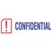 AccuStamp  ACCUSTAMP2 Message Stamp with Shutter 2Color CONFIDENTIAL 158 x 12 Impression PreInk Blue and Red Ink 035536