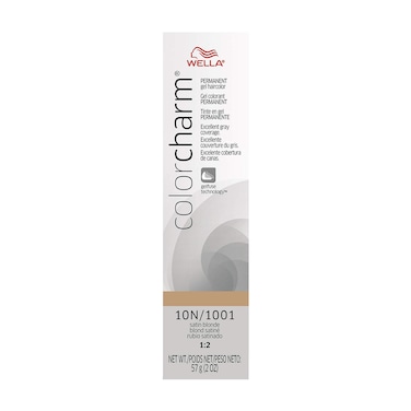 WELLA colorcharm Permanent Gel Haircolor With Long Lasting Gelfus Technology For Gray Coverage 10N Satin Blonde 2 oz