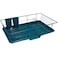 Sweet Home Collection SpaceSaving 3Piece Dish Drainer Rack Set Efficient Kitchen Organizer for Quick Drying and Storage  Includes Cutlery Holder and Drainboard  Maximize Countertop Space Teal