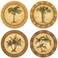CoasterStone Assortment Absorbent Stone Drink Coasters Palm Tree Beige Brown Green