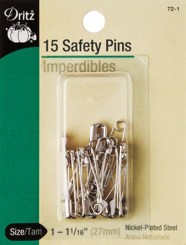 Dritz 721 Safety Pins Size 1 15Count Nickel