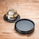 Dacasso Black Leather 4Round Coaster Set