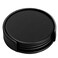 Dacasso Black Leather 4Round Coaster Set