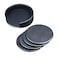 Dacasso Black Leather 4Round Coaster Set