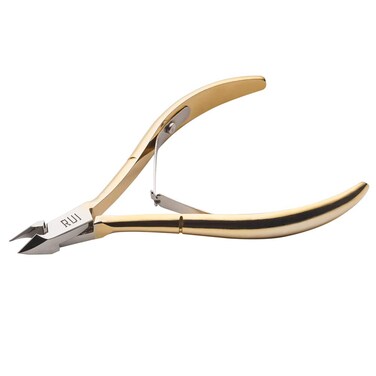 Rui Smiths Professional Cuticle Nippers GoldPlated Carbon Steel French Handle Double Spring 6mm Jaw Full Jaw