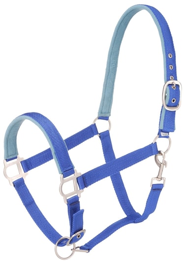 Tough 1 Nylon Padded Halter with Satin Hardware Royal Blue Horse
