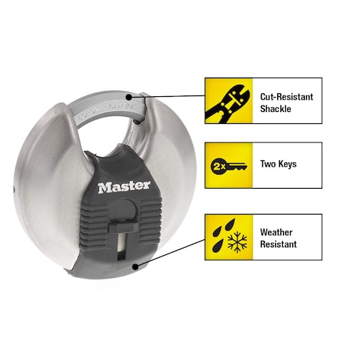 Master Lock M40XKADCCSEN M40XKAD Discus Lock Keyed Alike Silver