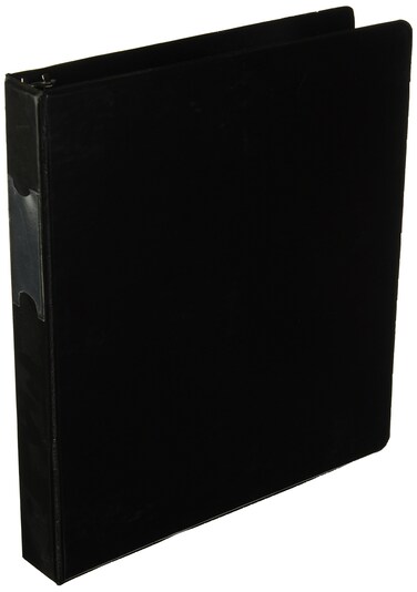 Universal UNV20761 Deluxe 1 in Capacity NonView DRing Binder with Label Holder  Black