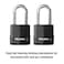 Master Lock M515XTLH Magnum Heavy Duty Padlock with Key 2 Pack KeyedAlike Black