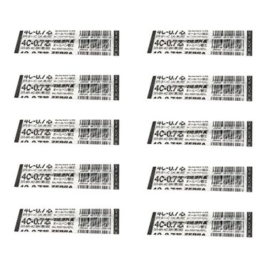 10pcs Zebra 4C07 07mm Refill Box Set  Black Ink