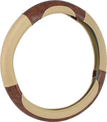 Bell Automotive 221970069 Universal Deluxe Burl Wood HyperFlex Core Steering Wheel Cover Tan