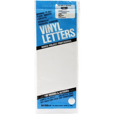 Duro Permanent Adhesive Vinyl Letters 6Inch White
