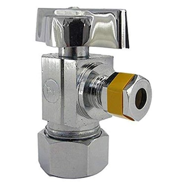 LASCO 069263 Angle Stop Quarter Turn Ball Valves 58Inch Compression Inlet X 14Inch Compression Outlet Chrome