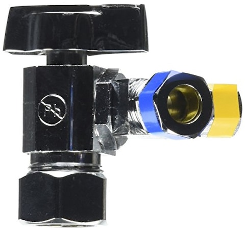 LASCO 069353 Quarter Turn 3Way Valve 58Inch Compression Inlet X 38Inch Compression Outlet X 14Inch Compression Outlet Chrome
