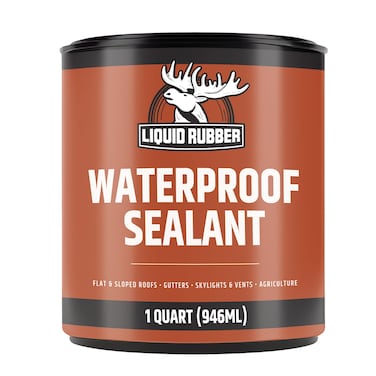 Liquid Rubber Waterproof Sealant  MultiSurface Leak Repair Indoor and Outdoor Coating WaterBased Easy to Apply Original Black 1 Quart