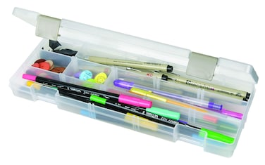 ArtBin 3900AB Solutions Extra Long Box Art  Craft Organizer with Removable Dividers 1 Plastic Storage Case Clear  124 x 49