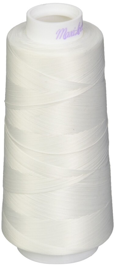 American  Efird MaxiLock Stretch Serger Cone Thread 2000ydWhite 2000yd White