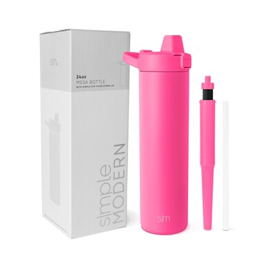 Simple Modern Filtered Water Bottle  Insulated StainlessSteel Carbon Filter Travel Water Bottles  Reusable for Clean Drinking Water On The Go  24oz Raspberry Vibes