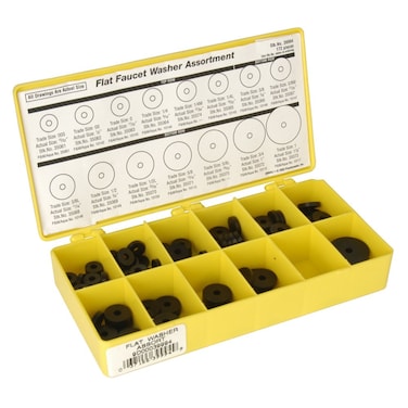 Danco 39994 Flat Washer Assortment  Black