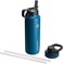 ThermoFlask 40 oz Double Wall Vacuum Insulated Stainless Steel Water Bottle with Spout and Straw Lids Cobalt