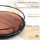 TIDITA 13 Acacia Lazy Susan Turntable for Countertop  Wooden Lazy Susan Rotating for Table  Wood Organizer Storage Food Bin Container for Kitchen Pantry Fridge Cabinet Steel Frame 13 inch