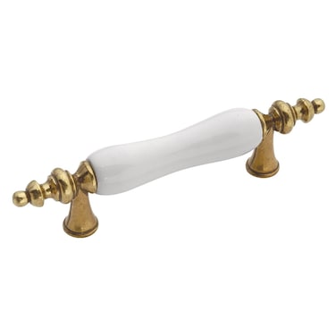 Hickory Hardware 1 Pack Solid Core Kitchen Cabinet Pulls Luxury Cabinet Handles Hardware for Doors  Dresser Drawers 3 Inch Hole Center Lancaster Hand Polished  White Tranquility Collection