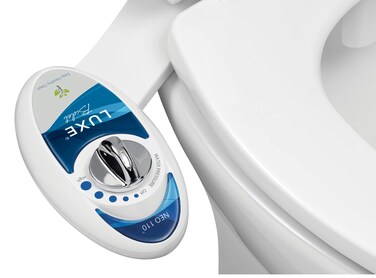 LUXE Bidet NEO 110  Fresh Water NonElectric Bidet Attachment for Toilet Seat Adjustable Water Pressure Rear Wash Blue