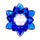 Amlong Crystal 3 Inch Sapphire Blue Crystal Lotus Flower Feng Shui Home Decor with Gift Box