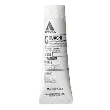 Holbein Acryla Gouache Artists Acrylic Polymer Emulsion 20ml Titanium White D151