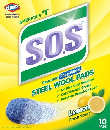 SOS Steel Wool Soap Pads Lemon Fresh 10 Count