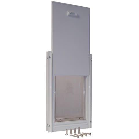 Ideal Pet Products Deluxe Aluminum Pet Door with Telescoping Frame Medium 7 x 1125 White