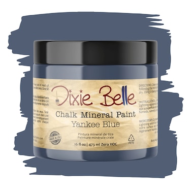 Dixie Belle Paint Company Chalk Finish Furniture Paint  Yankee Blue 16oz  Matte Cool Navy Chic Chalk Mineral Paint  DIY Furniture Paint