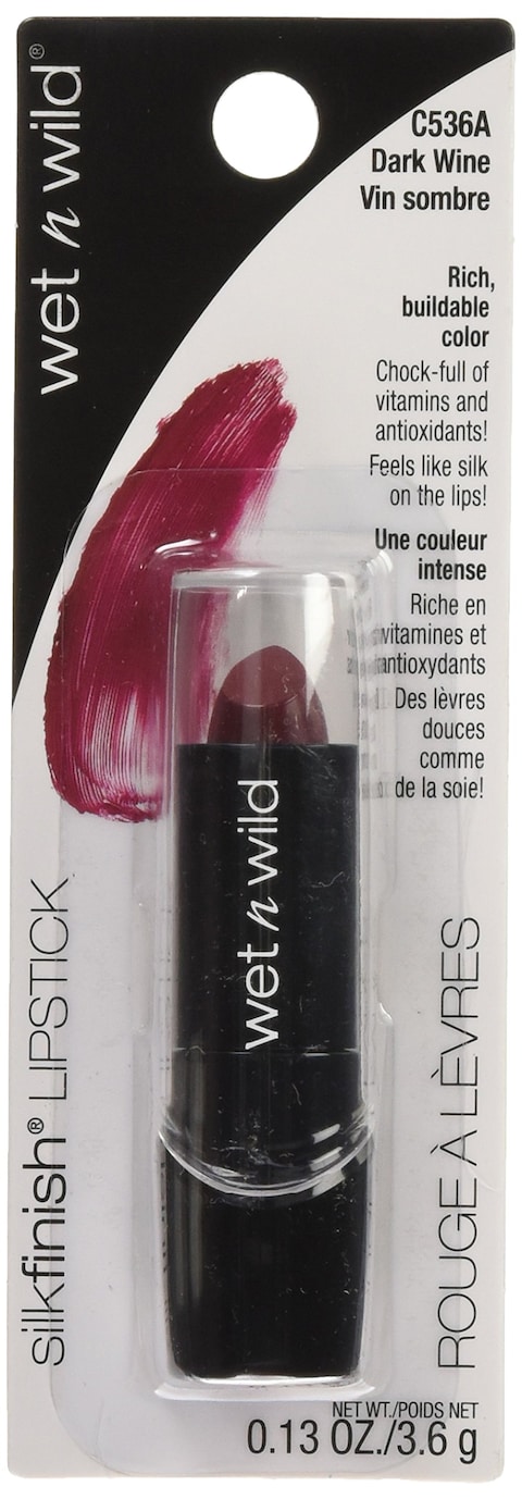 wet n wild Silk Finish Lipstick Hydrating Rich Buildable Lip Color Formulated with Vitamins AE  Macadamia for Ultimate Hydration CrueltyFree  Vegan  Dark Wine