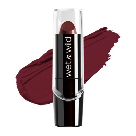 wet n wild Silk Finish Lipstick Hydrating Rich Buildable Lip Color Formulated with Vitamins AE  Macadamia for Ultimate Hydration CrueltyFree  Vegan  Dark Wine