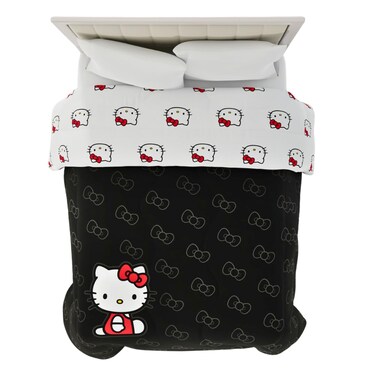 Franco Collectibles Hello Kitty Bedding Super Soft Cozy Microfiber Reversible Comforter Queen Officially Licensed Product