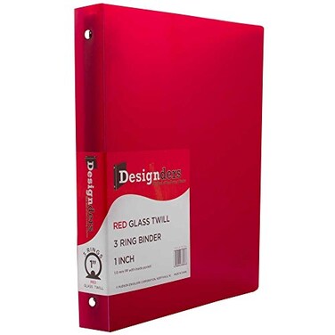 JAM PAPER Plastic 1 inch Binder  Red 3 Ring Binder  Sold Individually