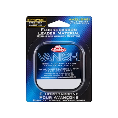Berkley Vanish Leader Material Clear 50lb  226kg 20yd  18m Fluorocarbon Fishing Line Suitable for Freshwater Environments