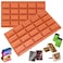 20 Cavities Rectangular Chocolate Candy Bar Silicone Mold Rectangle Soap Cake Pan