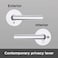 Kwikset 91550004 Milan Door Handle Lever with Modern Contemporary Slim Round Design for Home Bedroom or Bathroom Privacy in Polished Chrome