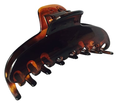 Parcelona French Boss Thin and Narrow Medium Tortoise Shell Covered Spring Jaw Hair Claw Clip Clutcher Clamp
